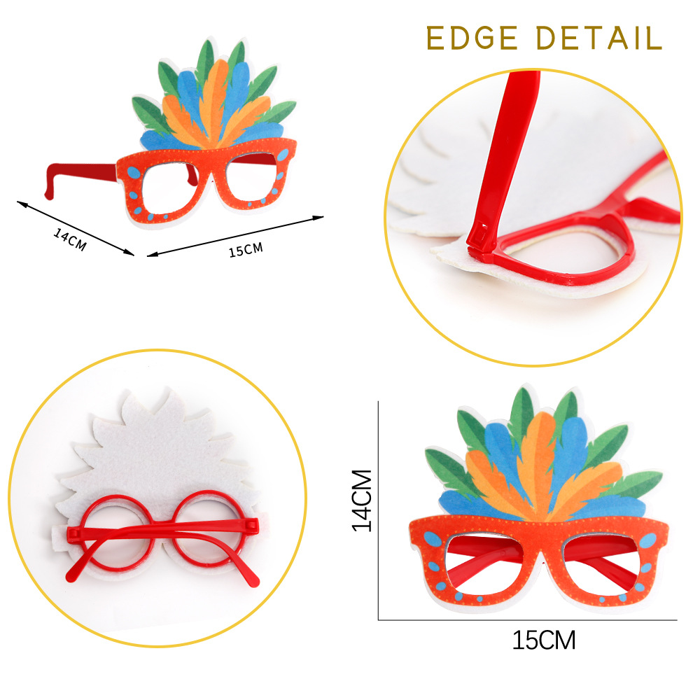 新款狂欢节眼镜装饰化妆舞会装扮派对用品彩色羽毛眼镜框拍照道具 - 图2