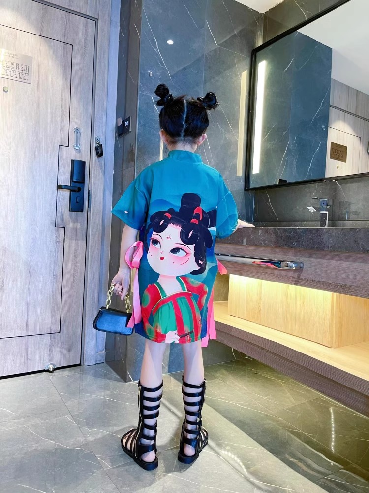 女童国风汉服夏装连衣裙2024新款儿童夏天裙子洋气表演服仙女旗袍