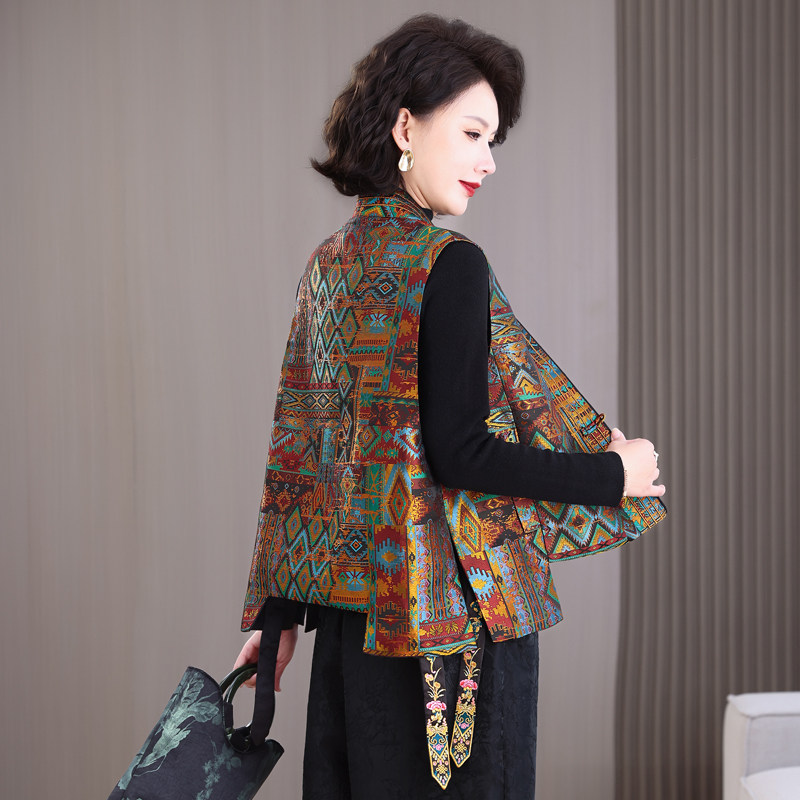 新中式复古提花真丝宋锦马甲背心女春季新款别致盘扣刺绣马甲坎肩,淘宝优惠券,粉丝福利购,淘宝优惠卷