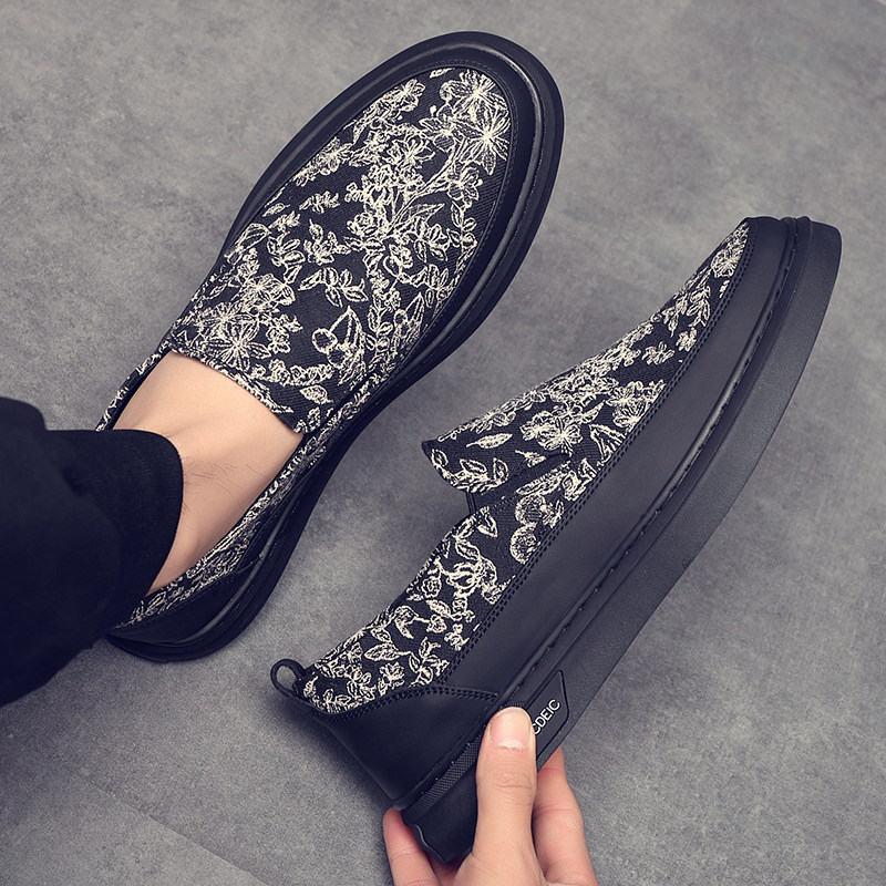 老北京布鞋男鞋透气帆布休闲鞋男潮鞋男乐福鞋韩版一脚蹬国潮板鞋,淘宝优惠券,粉丝福利购,淘宝优惠卷