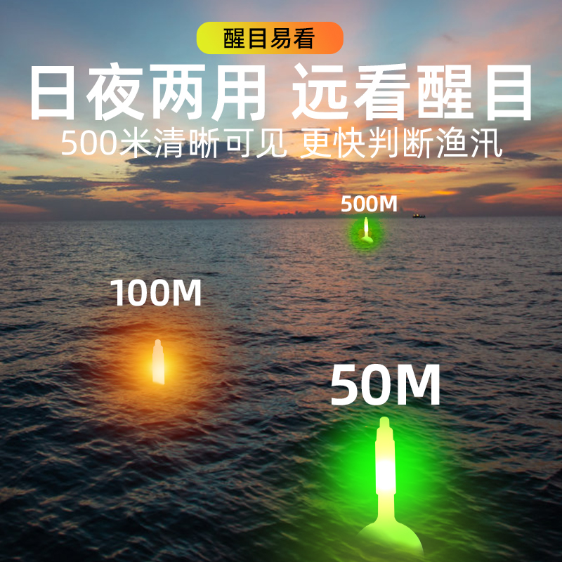 鱼漂大肚漂阿波远投海钓抛竿海竿鲢鳙海杆夜光浮标浮漂电子夜钓 - 图1