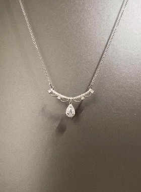 公主风古着蕾丝水滴项链高级感轻奢小众精致配裙子吊带晚礼服配饰