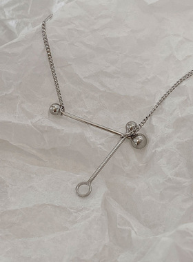 光面925银设计感吊坠百搭锁骨链