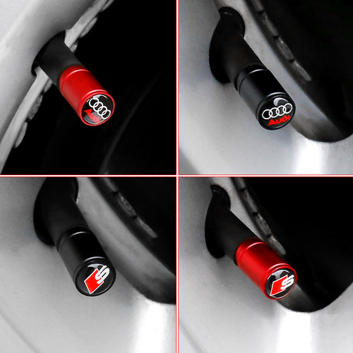 适用于奥迪A4L A6L汽车轮胎气门嘴帽Q3Q5Q7外饰改装气门芯盖金属 - 图1