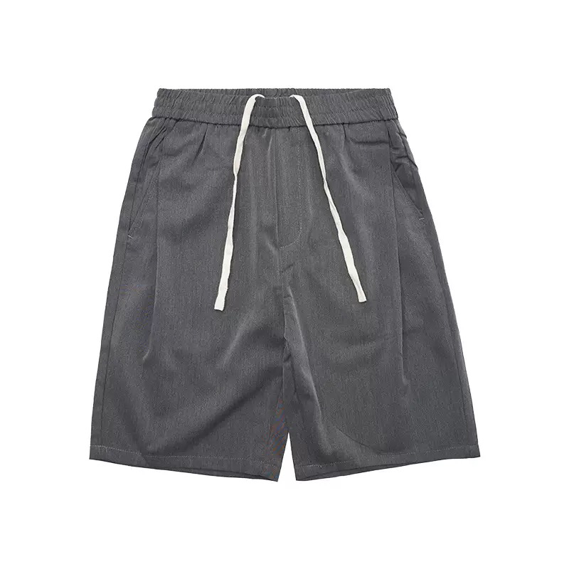 BurnBro「透气顺滑」美式纯色休闲西裤男百搭宽松百搭五分短裤子 - 图3