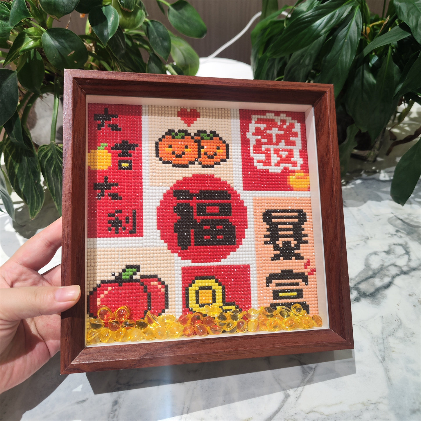 发财暴富大吉大利喜庆带框钻石画2025新款DIY钻石绣桌面装饰摆件,淘宝优惠券,粉丝福利购,淘宝优惠卷