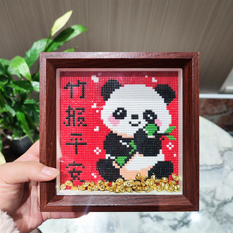 熊猫柿柿如意带框钻石画2025新款钻石十字绣钻石绣平安喜乐暴富,淘宝优惠券,粉丝福利购,淘宝优惠卷