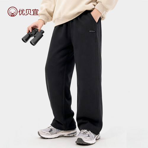 优贝宜童装男童加绒裤子男孩2026新品长裤儿童秋冬款青少年运动裤 - 图1