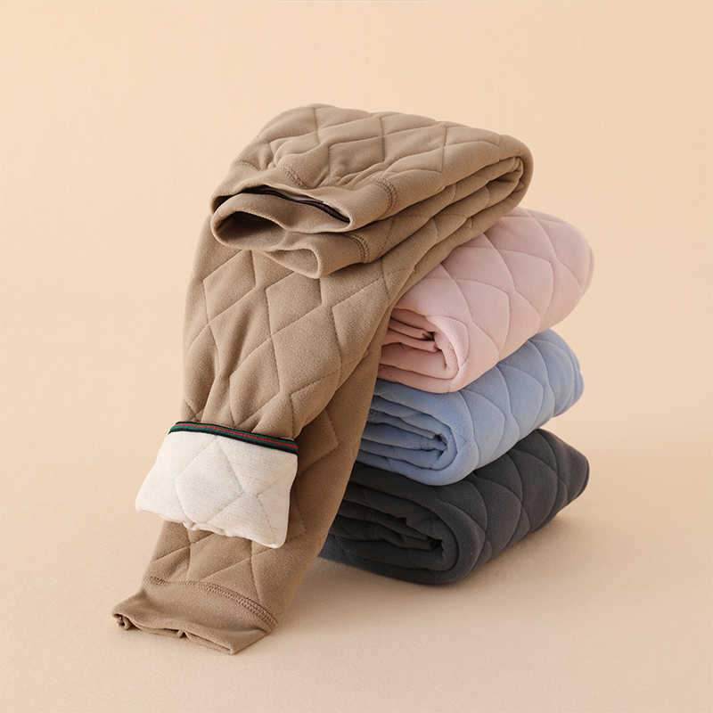 儿童校服神器保暖棉裤冬季三层夹棉羊绒蚕丝中大童学生内穿打底裤 - 图0