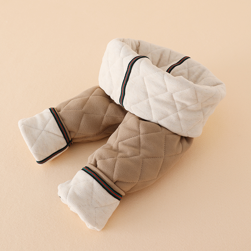 儿童校服神器保暖棉裤冬季三层夹棉羊绒蚕丝中大童学生内穿打底裤 - 图2