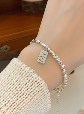 月月光女神 S925纯银【心想事成】竹节碎银子手链手饰品小众感