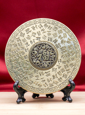 黄铜新款黄铜罗盘高精度多层罗盘实心旋转手把件八卦指尖陀螺摆件