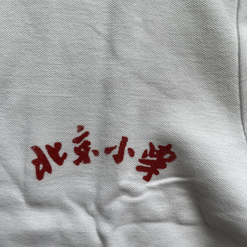 北京小学同款校服纯棉珠地网眼学生男女款短袖T恤可印各分校校标 - 图0