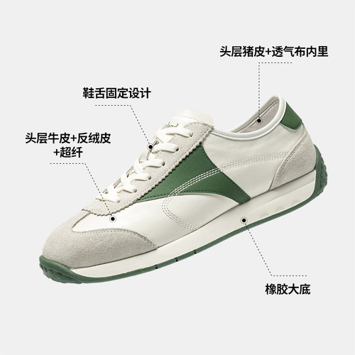 枫叶男鞋真皮阿甘鞋男新款运动鞋春季透气男士休闲鞋复古潮鞋软底 - 图1