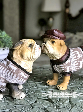 斗牛犬美式风复古做旧结婚礼物