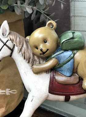 小熊美式乡村风复古做旧结婚礼物