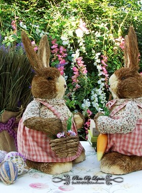 田园风森林系碎花兔子结婚礼物