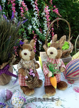 田园风森林系碎花兔子结婚礼物