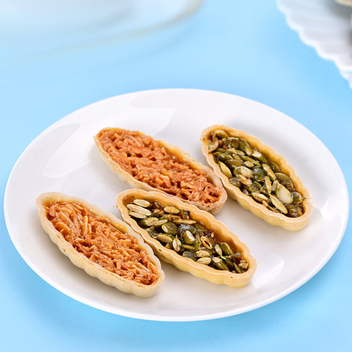 天福茗茶巧叶酥混合口味巴旦木酥绿茶巧叶酥茶食零食132g（24片） - 图0