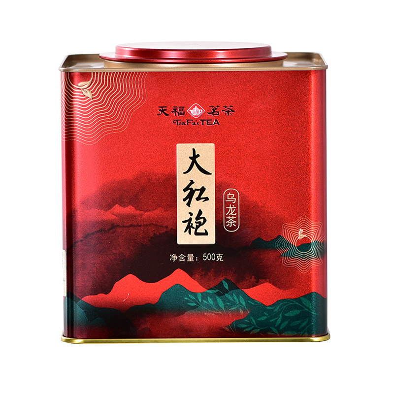 天福武夷山大红袍茶叶乌龙茶 大铁罐装桶装散茶500g - 图3