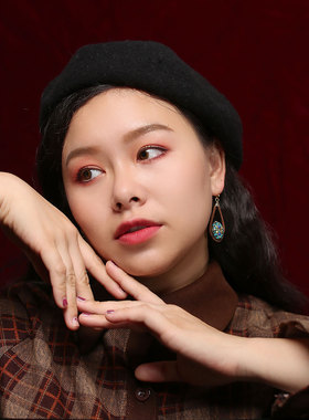 中国风新中式松石藏式转运珠耳环