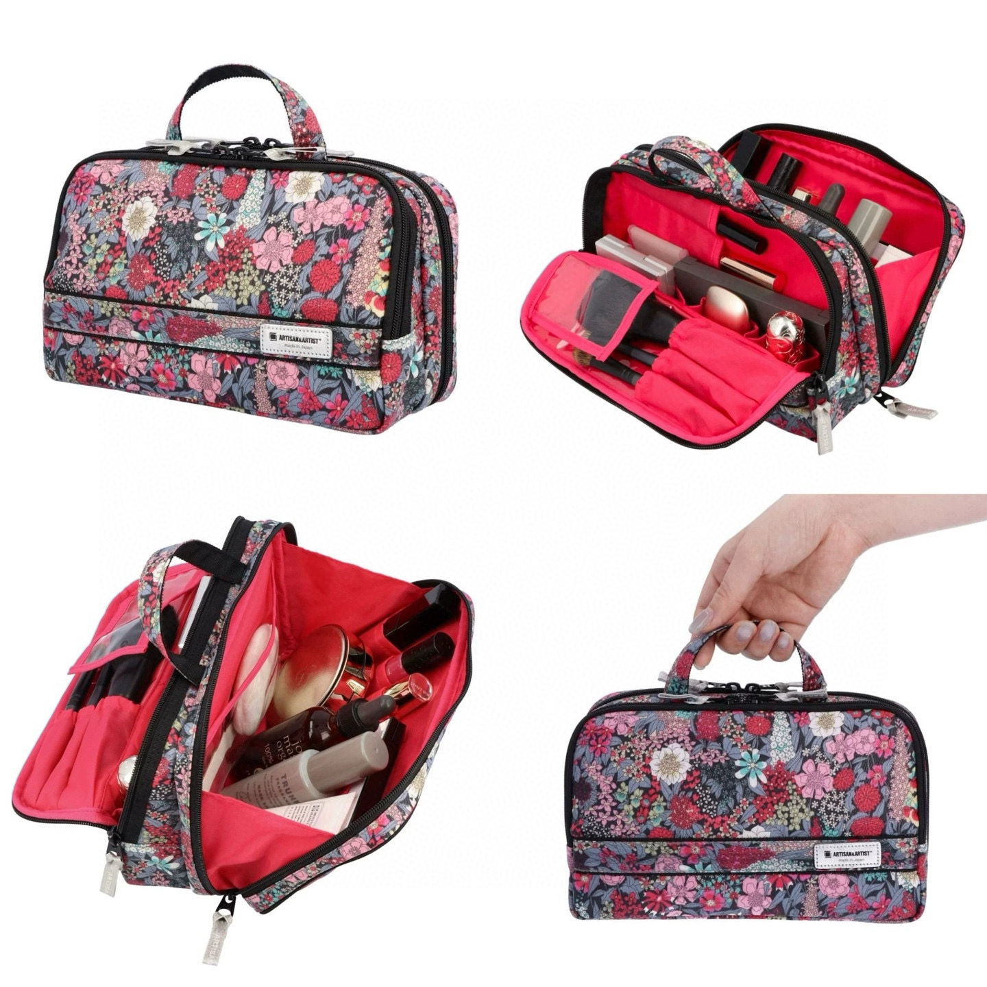 纯原现货日本订单ARTISAN&ARTIST 复古花花化妆包收纳包手拎包,淘宝优惠券,粉丝福利购,淘宝优惠卷