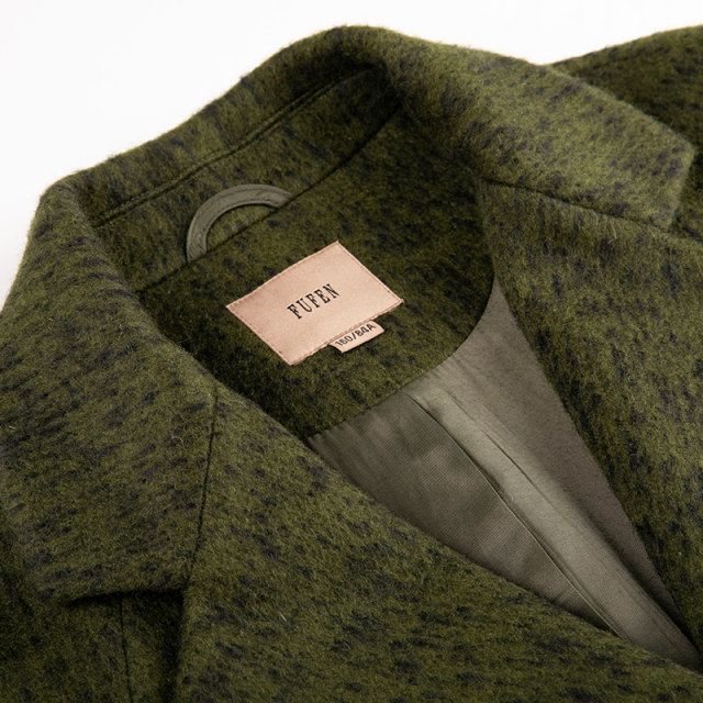 FUFEN solid color loose slimming woolen jacket