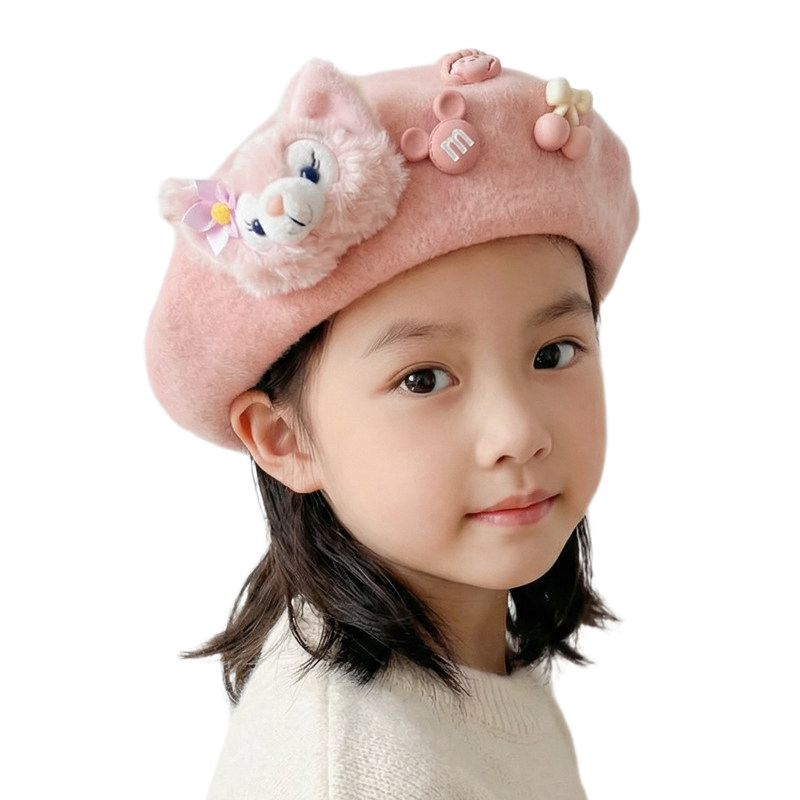 【大坏狼】设计师款卡通玩偶亲子贝雷帽秋羊毛毡画家帽小童蓓蕾帽,淘宝优惠券,粉丝福利购,淘宝优惠卷