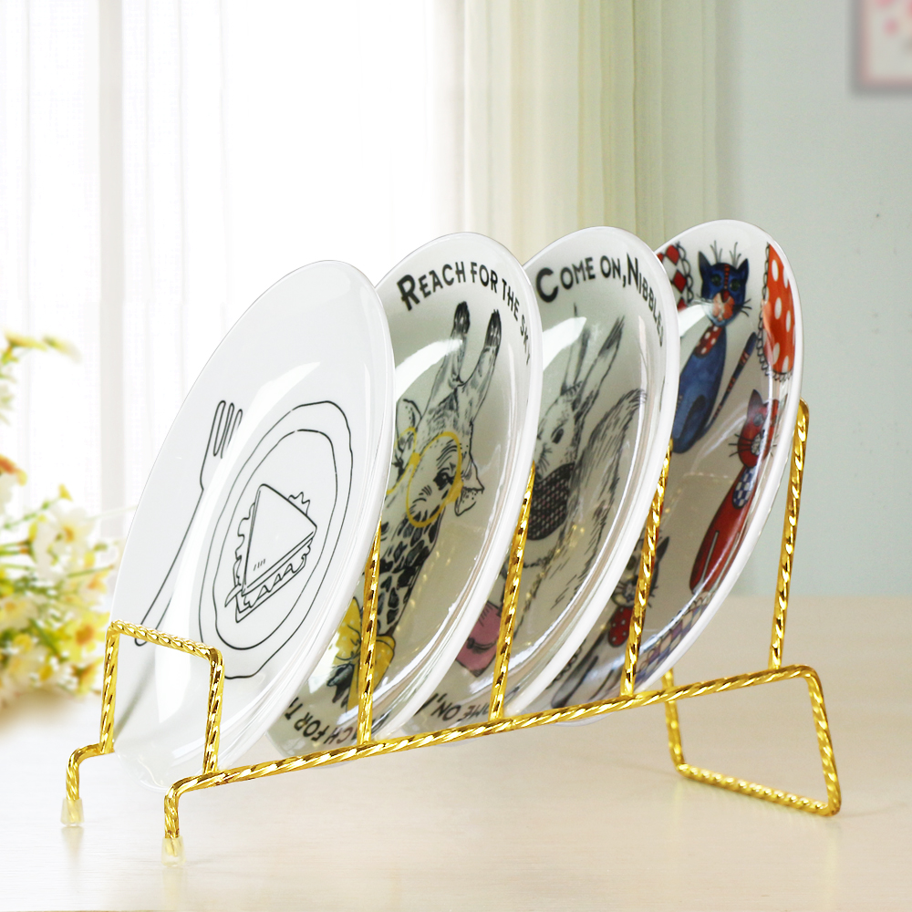 铁艺多层看盘挂盘架陶瓷盘子支架茶饼架CD图书架工艺品展示架瑕疵 - 图0