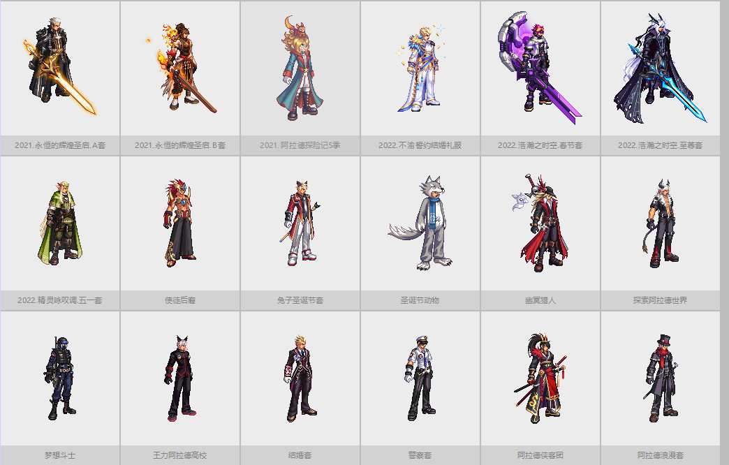 dnf时装DNF国服手游全职业补丁定制时装超模的也可改