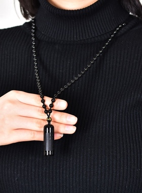 黑曜石般若波罗蜜多心经吊坠圆柱