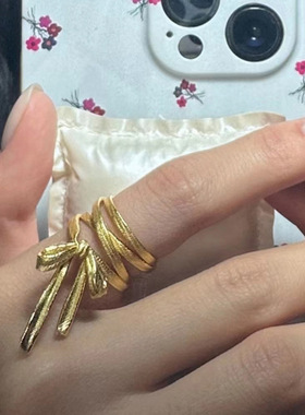 复古甜美百搭蝴蝶结戒指