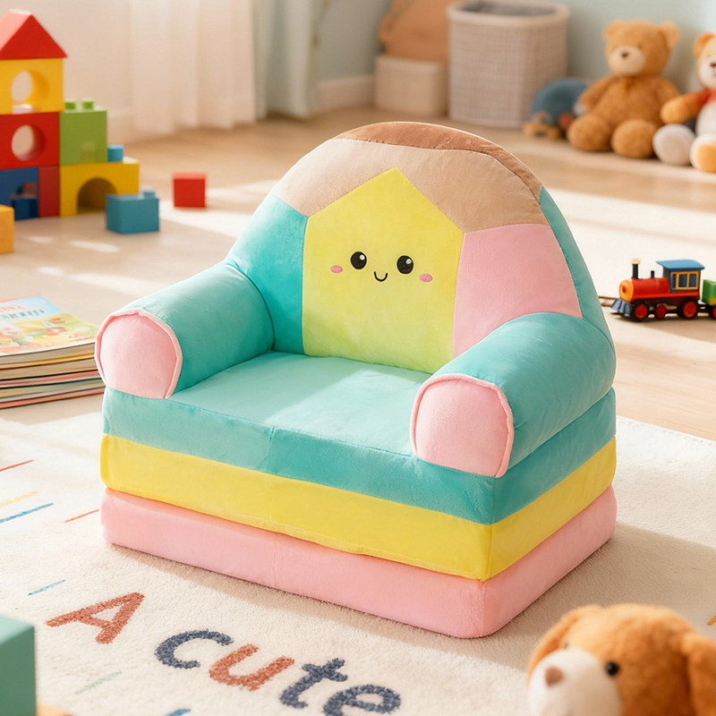 卡通三层折叠儿童沙发 幼儿园宝宝座椅凳 多功能午休懒人沙发椅子,淘宝优惠券,粉丝福利购,淘宝优惠卷