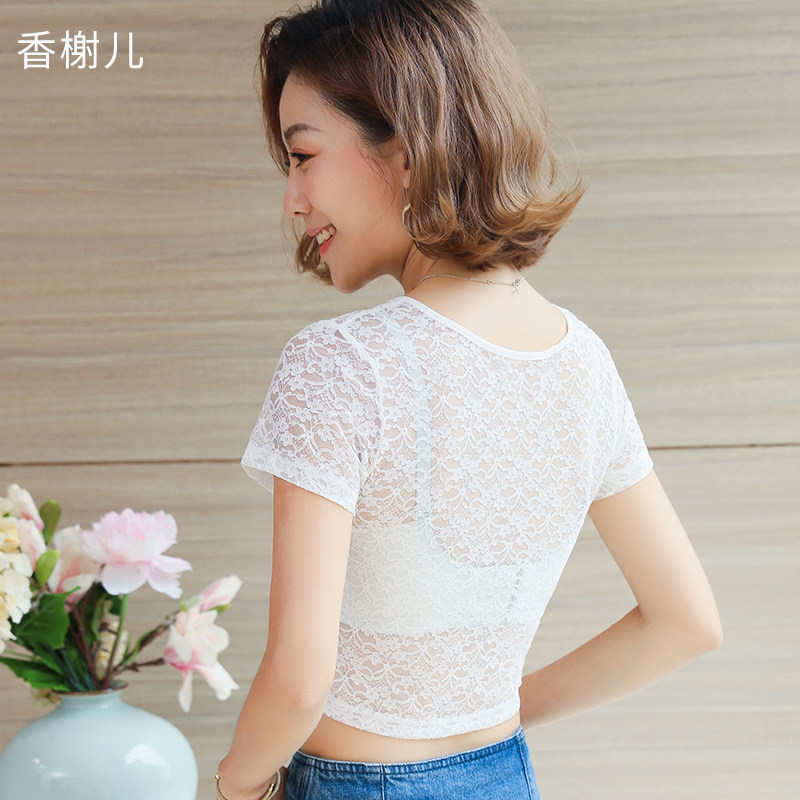 香榭儿蕾丝半身内搭薄款夏打底衫 香榭儿蕾丝衫/雪纺衫