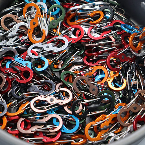 不锈钢8字防盗扣欧洲旅游背包拉锁带锁八字安全扣S形登山扣钥匙扣 - 图2