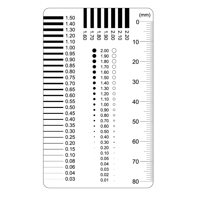 胸卡量规菲林尺点规线规污点裂缝对比卡刮痕透明尺型号-图3