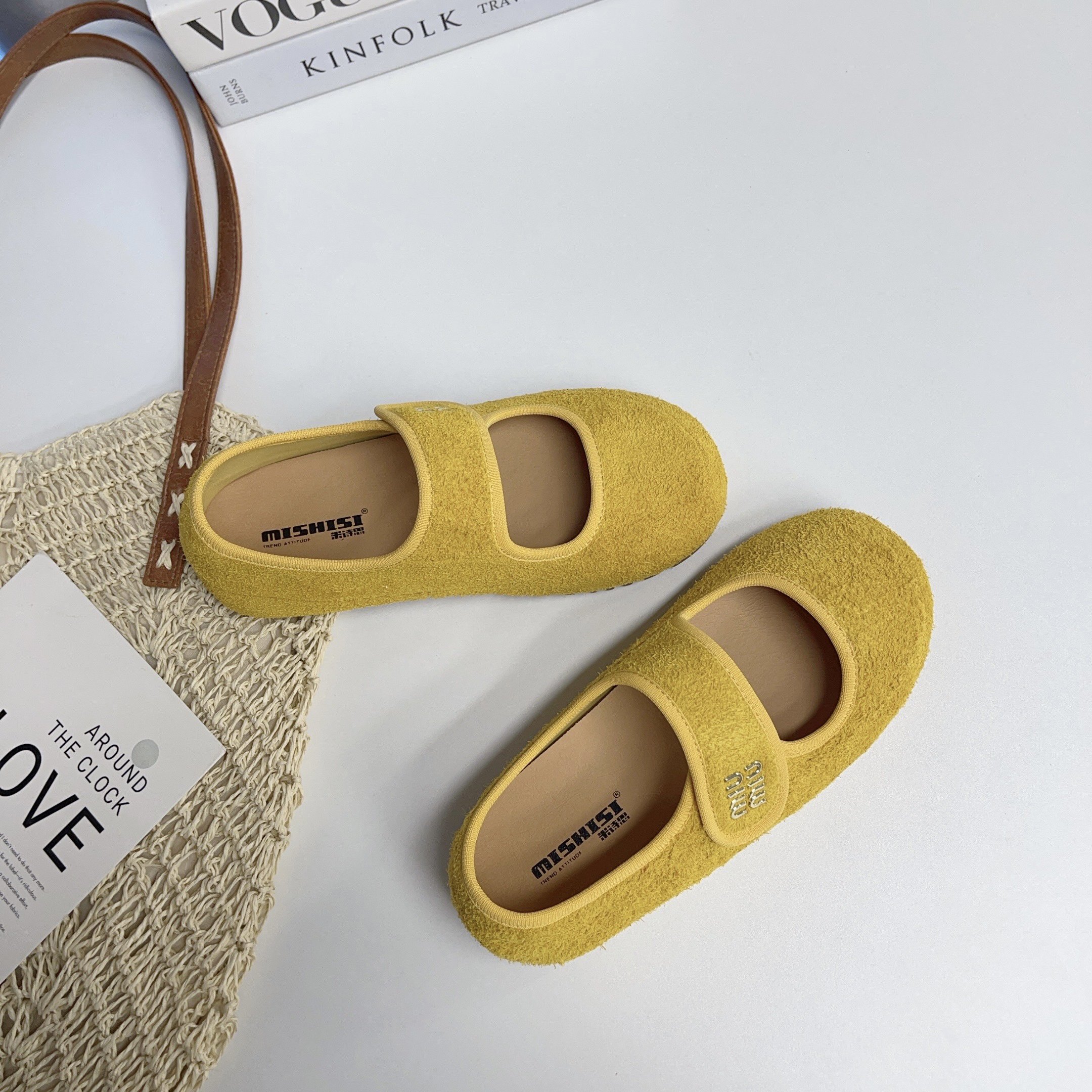 2025夏款真皮圆头浅口魔术贴玛丽珍鞋软底平底休闲小单鞋女鞋,淘宝优惠券,粉丝福利购,淘宝优惠卷