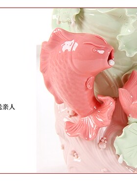 陶瓷荷花瓶恏瓷客厅装饰中式花瓶