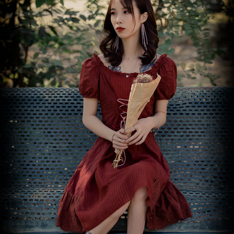 魅影仙女夏季法式赫本风气质连衣裙 魅影仙女连衣裙