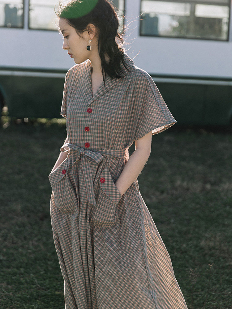 魅影仙女衬衫法式西装领收腰连衣裙 魅影仙女连衣裙