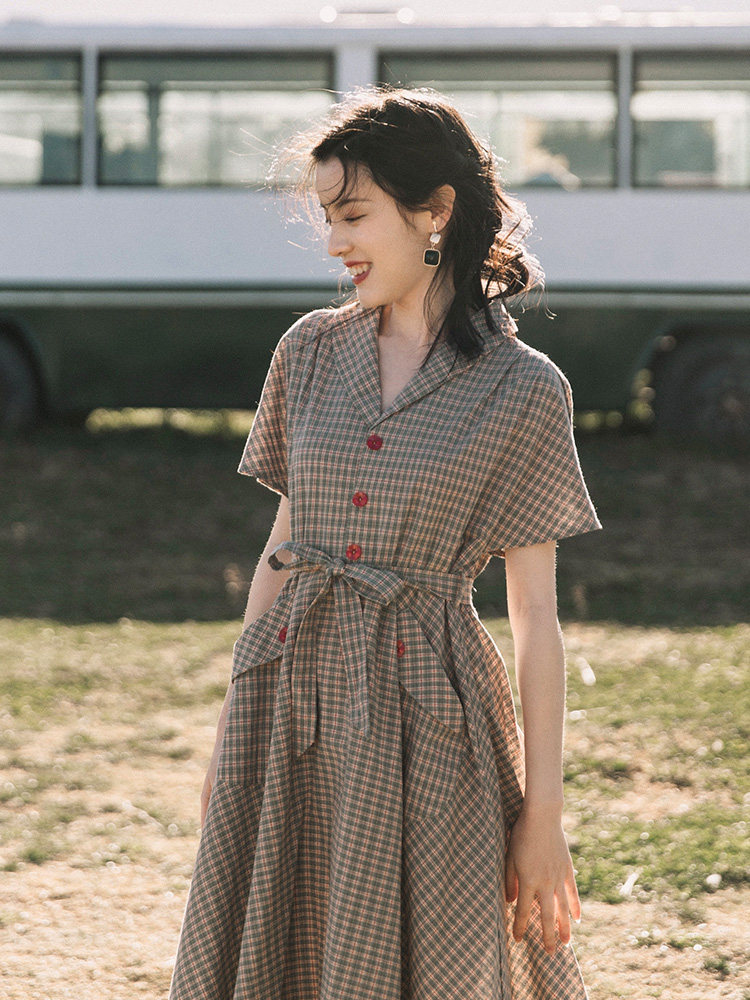 魅影仙女衬衫法式西装领收腰连衣裙 魅影仙女连衣裙