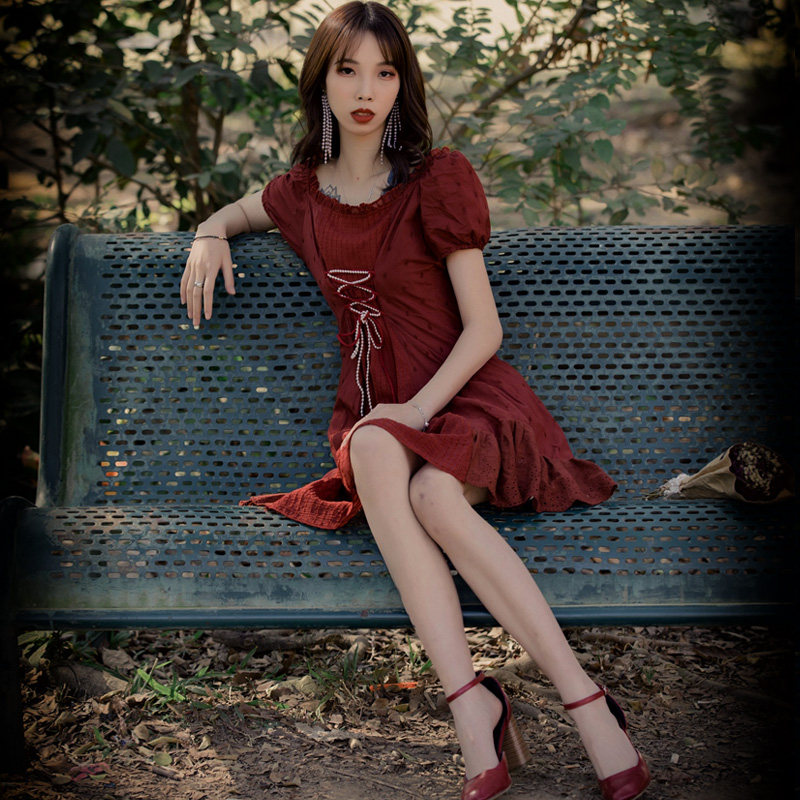 魅影仙女夏季法式赫本风气质连衣裙 魅影仙女连衣裙