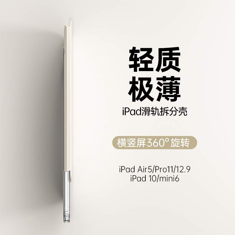 iPad保护壳Air6新款iPadpro2024保护套9九air5滑轨拆分苹果pro13/11寸平板12.9防弯摔iPad10十mini6笔槽4轻薄 - 图0