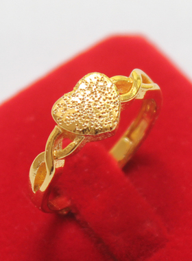 活口桃心指环礼物假黄金