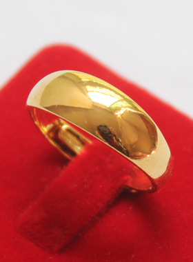 光面韩版活口欧币风指环假黄金