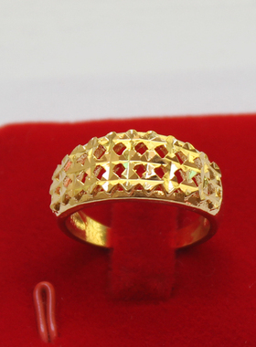 沙金黄铜时尚风饰品送礼戒指包邮