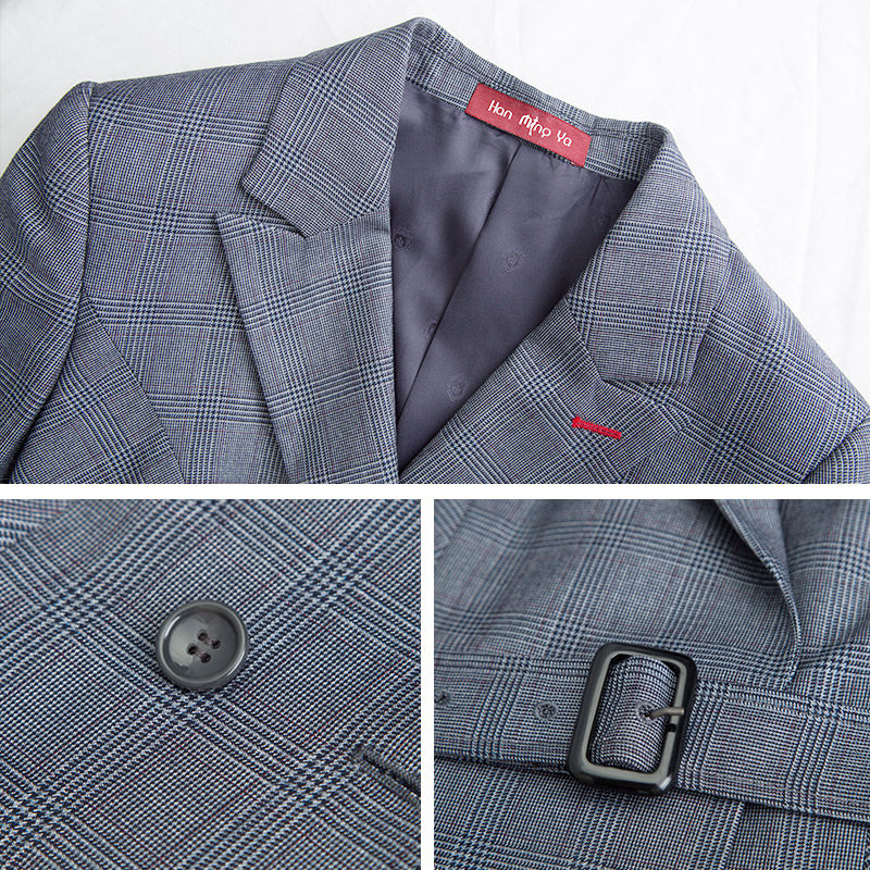 韩茗雅高端职业套装秋新款格纹腰带 韩茗雅服饰职业女裙套装