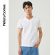 Metersbonwe V-neck men's T-shirt slim fit white summer