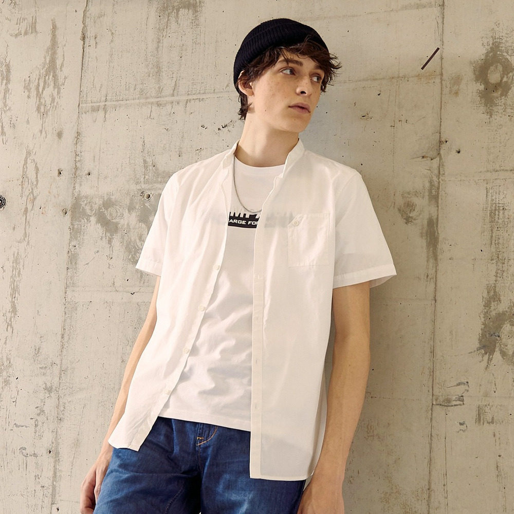 美特斯邦威短袖纯色男生休闲衬衫 美特斯邦威店衬衫