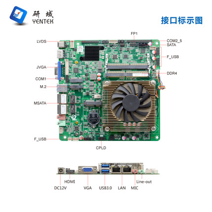 研域工控FT20飞腾主板D2000/FT2000国产迷你ITX一体机UOS银河麒麟 - 图1